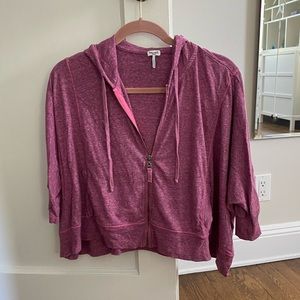 Splendid Asymmetric Cropped Hoodie